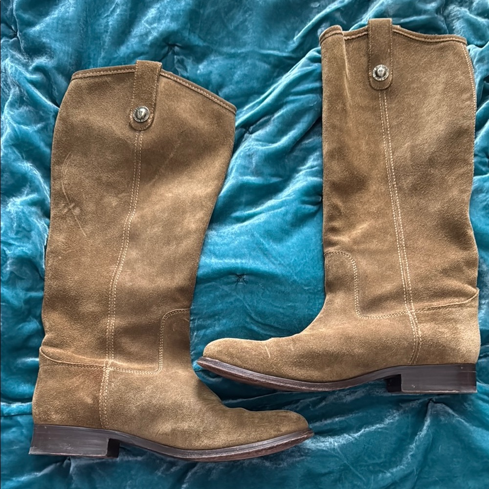 Suede Tan Knee-High Boots